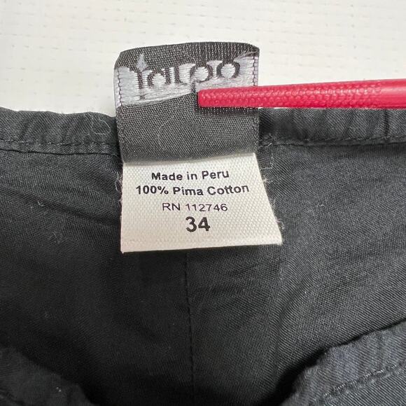 Jarbo Pima Cotton Double Layer Flare Pants SIZE 4 Peru 34 Black Wide Leg - Picture 4 of 10